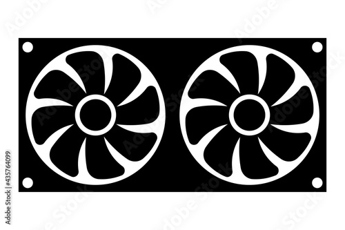 Simple illustration of fan or cooling system Personal computer component icon