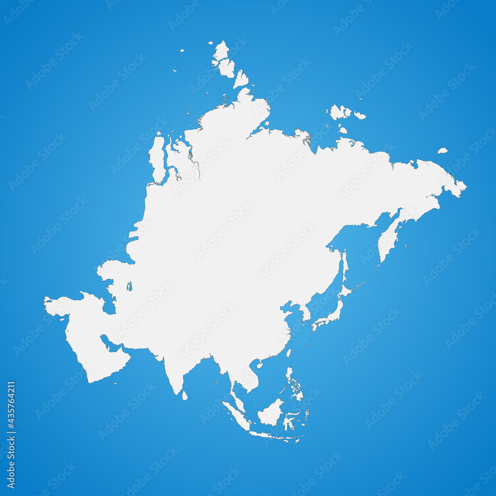 Obraz premium The political detailed map of the continent of Asia with Russia with borders of countries