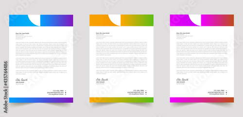 sample abstract business professional letterhead templates
