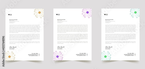 flower abstract business professional letterhead templates