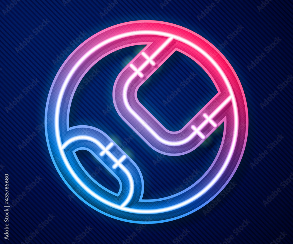 Glowing neon line Baseball ball icon isolated on blue background. Vector Glowing neon line Baseball ball icon isolated on blue background. Vector