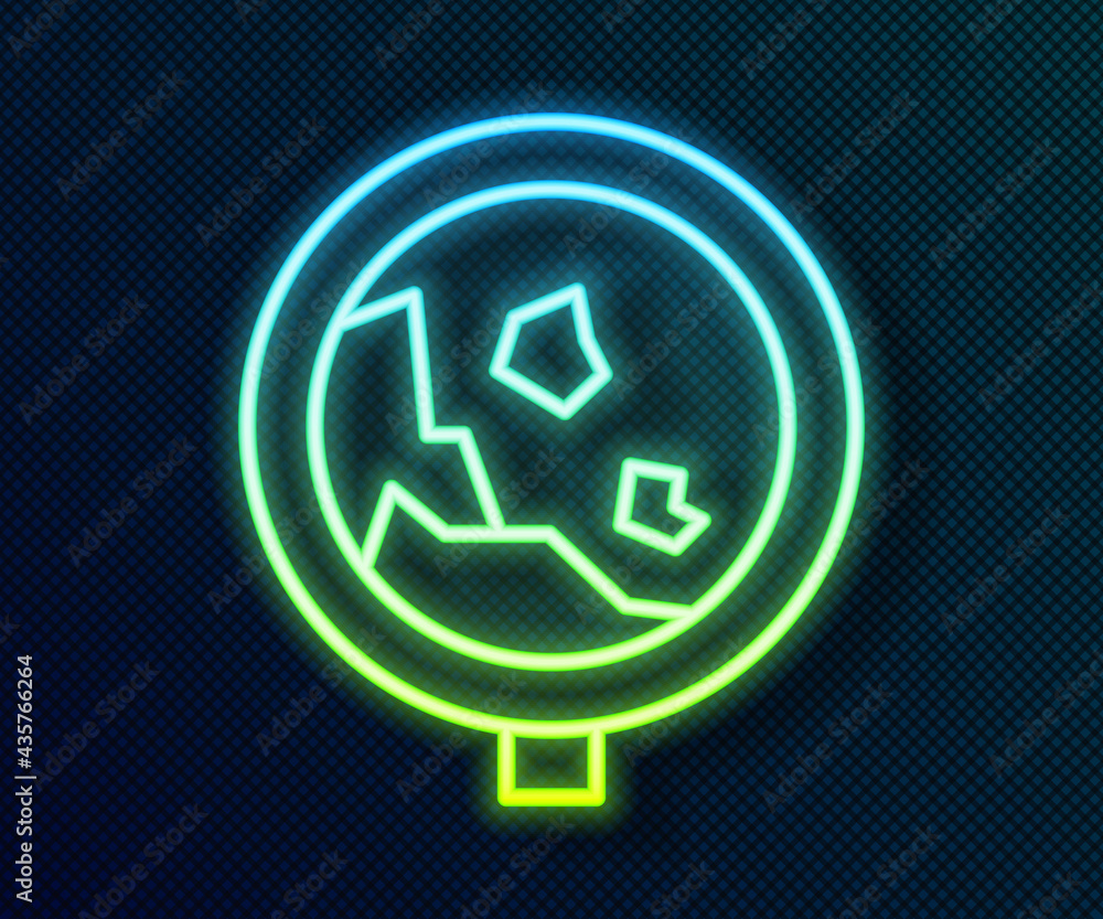 Glowing neon line Road sign warning avalanche rockfall landslides icon isolated on black background. Traffic rules and safe driving. Vector Glowing neon line Road sign warning avalanche rockfall landslides icon isolated on black background. Traffic rules and safe driving. Vector