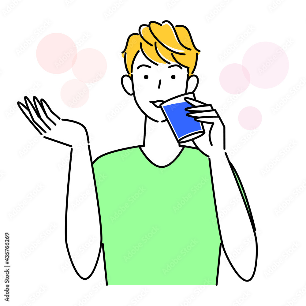 熱中症対策 水分補給のためにグラスコップで水を飲んでいる可愛い男性 イラスト シンプル ベクター
Heat stroke prevention. Cute guy drinking water from a glass cup to stay hydrated. Simple illustration. vector. 熱中症対策 水分補給のためにグラスコップで水を飲んでいる可愛い男性 イラスト シンプル ベクター
Heat stroke prevention. Cute guy drinking water from a glass cup to stay hydrated. Simple illustration. vector.