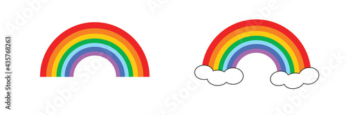 Colorful rainbows icons set. Collection classic rainbow.