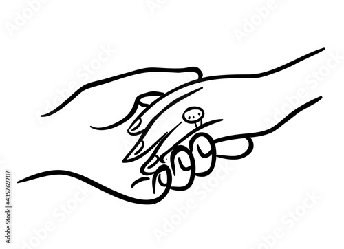 love drawing holding hand