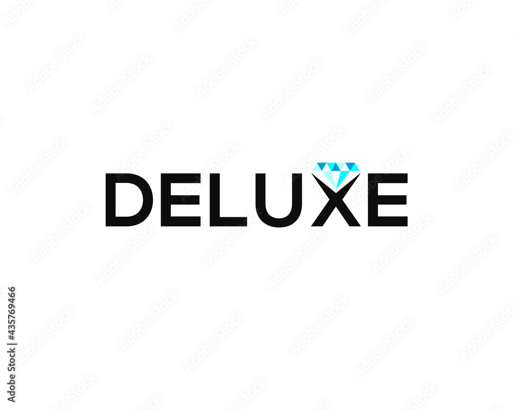 deluxe wordmark with big blue diamond uppon letter X	