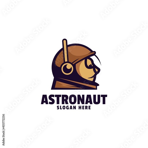 Vector Logo Illustration Astronaut Mascot Cartoon Style.