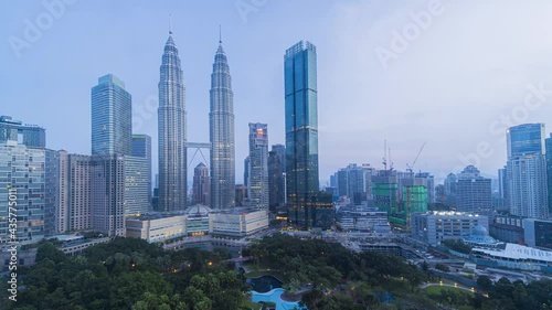 Cityscape at Kuala Lumpur, Malaysia during sunrise moment