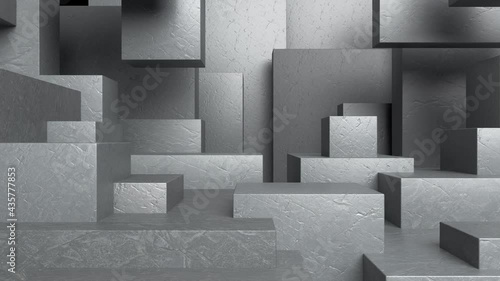 Abstract architectural structure of cubes and rectangles  photo