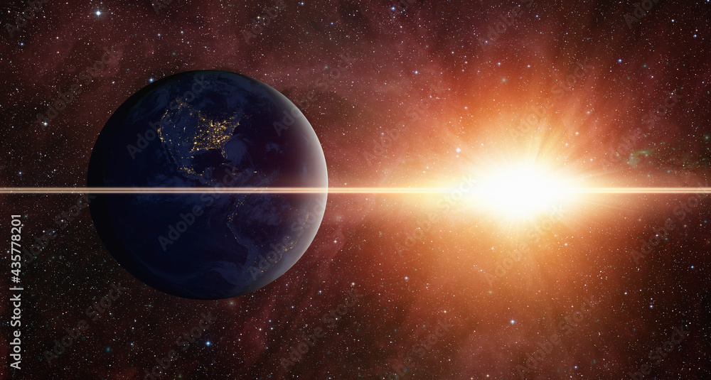 Fototapeta premium Planet Earth with a spectacular sunset 