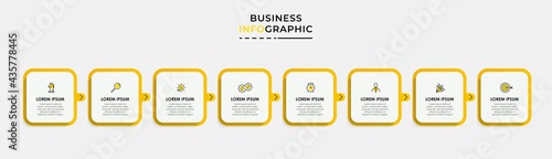Vector Infographic design business template with icons and 8 options or steps. Can be used for process diagram, presentations, workflow layout, banner, flow chart, info graph