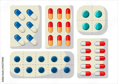 set of plasins with tablets.