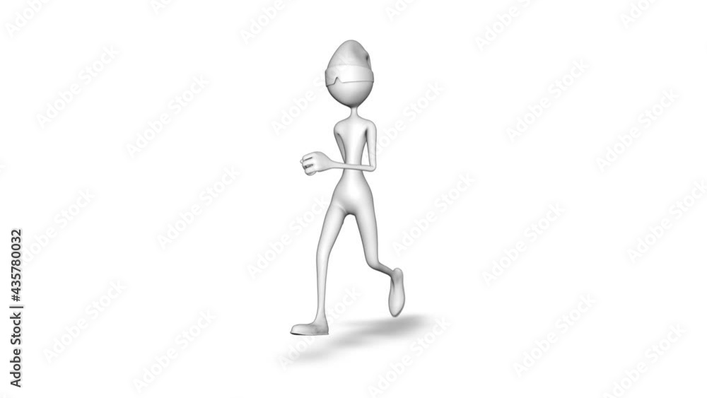 3d Character Man Run Loop on White Background 3d Character Man Run Loop on White Background