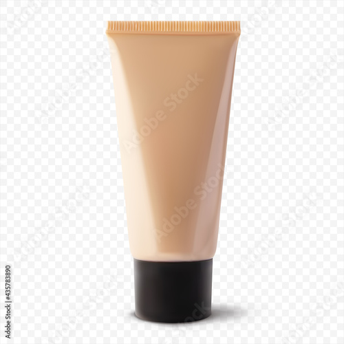 Mockup tonal CC or BB cream foundation makeup mockup 3d vector realistic illustration, isolated