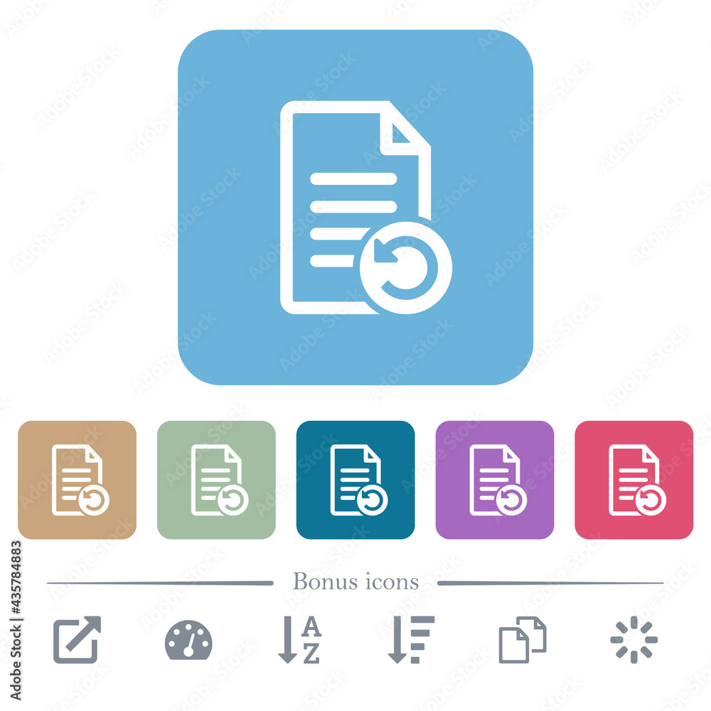 Undo document changes flat icons on color rounded square backgrounds Undo document changes flat icons on color rounded square backgrounds