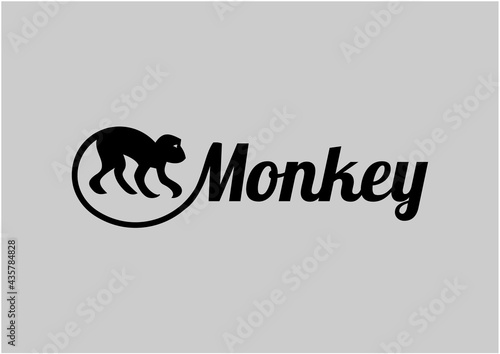 logo design with image of a cute monkey