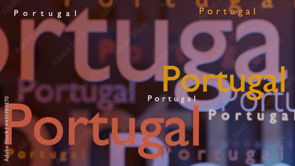 Abstract Portugal 3D TEXT Rendered Poster (3D Artwork)