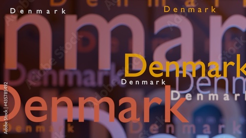 Canvas Print Abstract Denmark 3D TEXT Rendered Poster (3D Artwork)