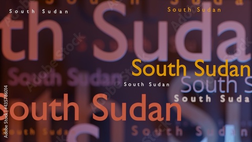 Abstract South Sudan 3D TEXT Rendered Poster (3D Artwork)