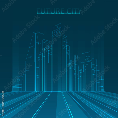 Future city skyline illustration