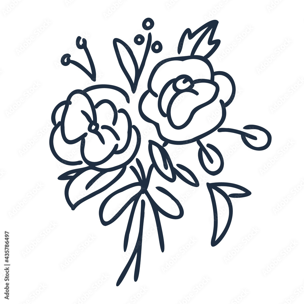 Fototapeta premium 小さなブーケ イラスト