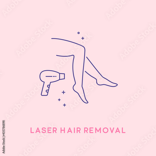 Hair removal cosmetology procedure. Cosmetology concept. Legs laser hair removal, depilation.