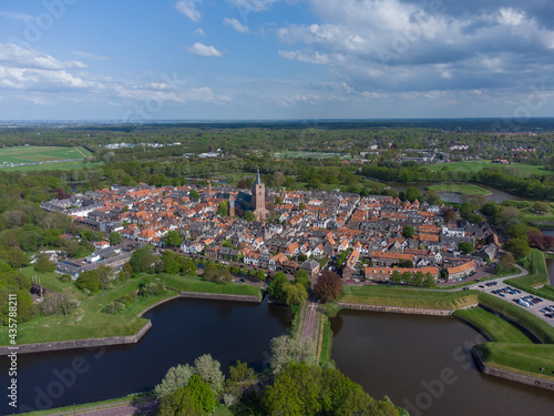 Fortress city Naarden Vesting in the Netherlands  Aerial