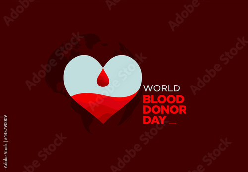 World Blood Donor Day vector illustration. Blood donation awareness poster design. Hemophilia or blood cancer day concept. World Blood Donor Day vector background. Awareness poster with red drop.