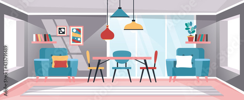 Interior Design Concept With Flat Furnitures