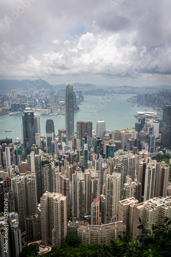 Wallpaper Mural Hong Kong financial district skyline in a beautiful day from Victoria peak Torontodigital.ca