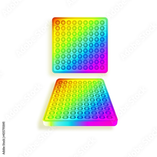 Lgbt pop it fidget in square shape. Trendy sensory toy.