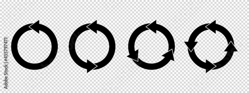 Circle Arrows Set - Different Vector Illustrations - Isolated On Transparent Background