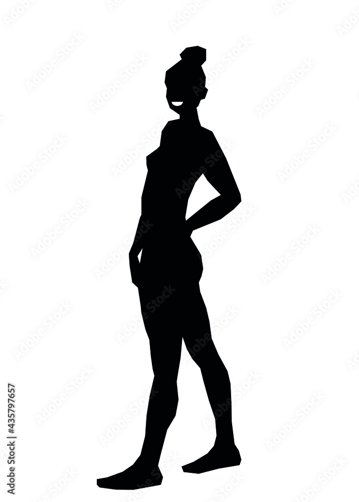 silhouette of a slender woman on the side