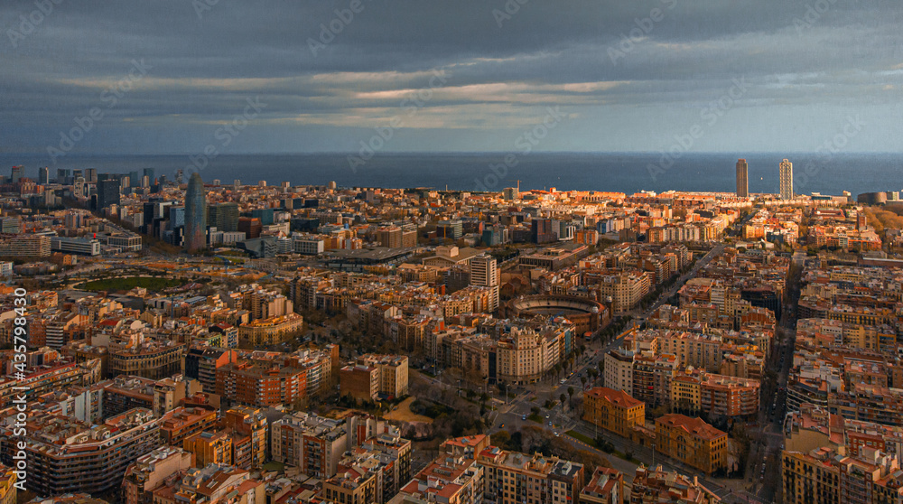 BARCELONA, SPAIN -April 2021.  La Sagrada Familia in Barcelona.