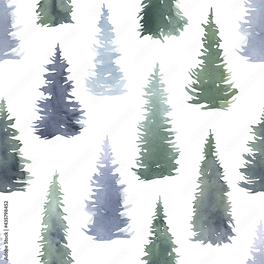Fir Trees Seamless Pattern
