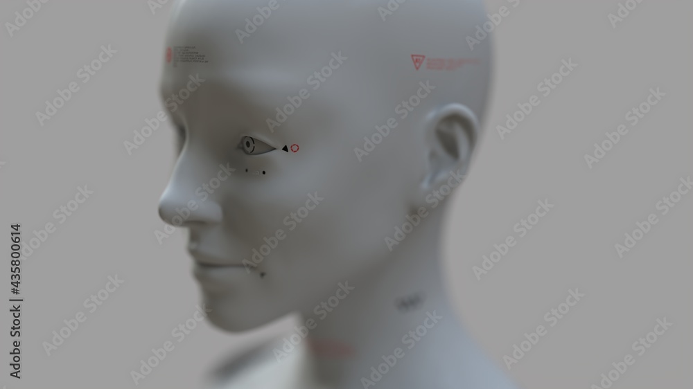 portraits of a female robot on a neutral background concept of robotics and artificial intelligence portraits of a female robot on a neutral background concept of robotics and artificial intelligence