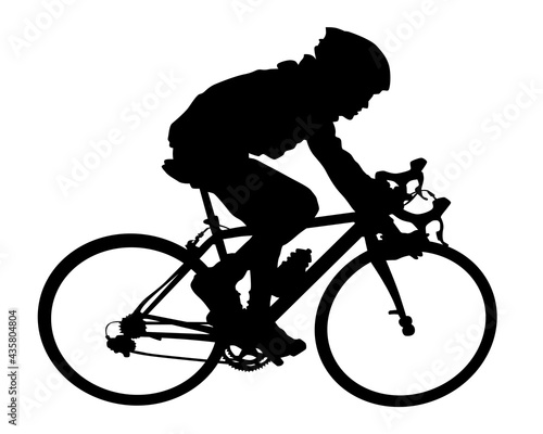 Young athlete on a bike for extreme stunts. Isolated silhouette on a white background