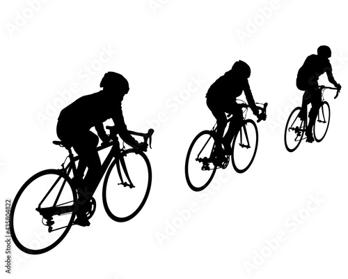 Young athlete on a bike for extreme stunts. Isolated silhouette on a white background