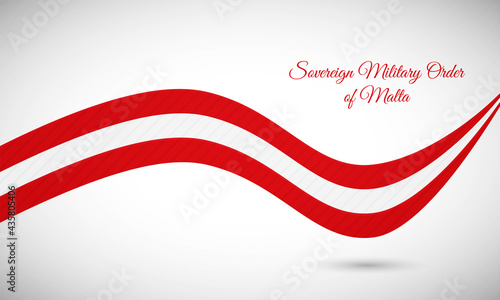 Happy national day of Sovereign Military Order of Malta. Creative shiny wavy flag background with text typography.