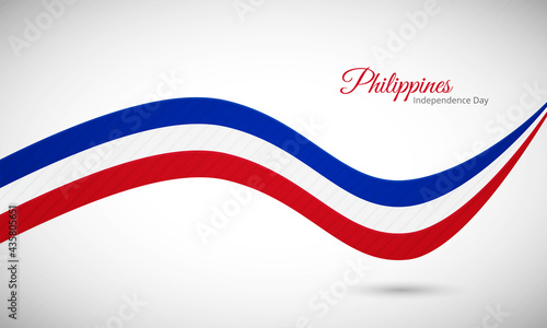 Free Download Happy independence day of Philippines. Creative shiny wavy flag background with text typography. - GFXLoad