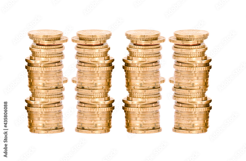 Geldmünzen isoliert