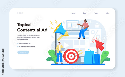Contextual advertsing and targeting web banner or landing page