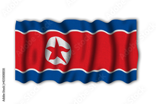 North Korea 3D rendering flag of the world to study