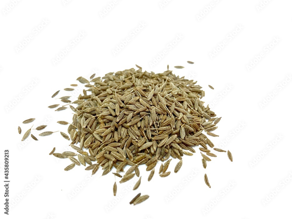 Cumin seeds on a white background Cumin seeds on a white background