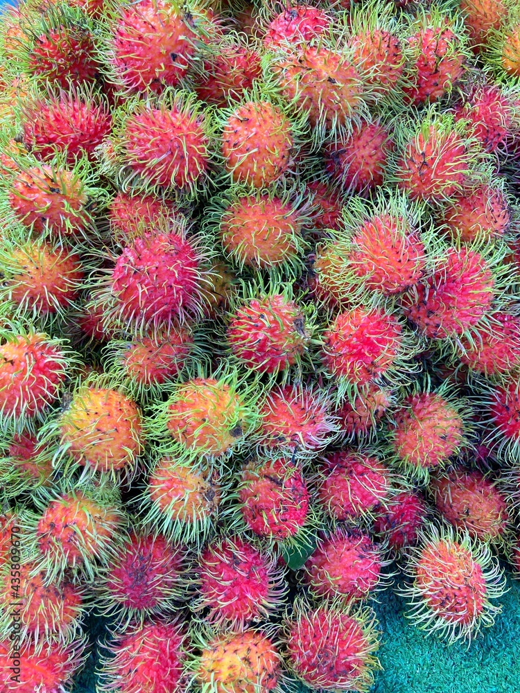 Fresh rambutan in the market Fresh rambutan in the market