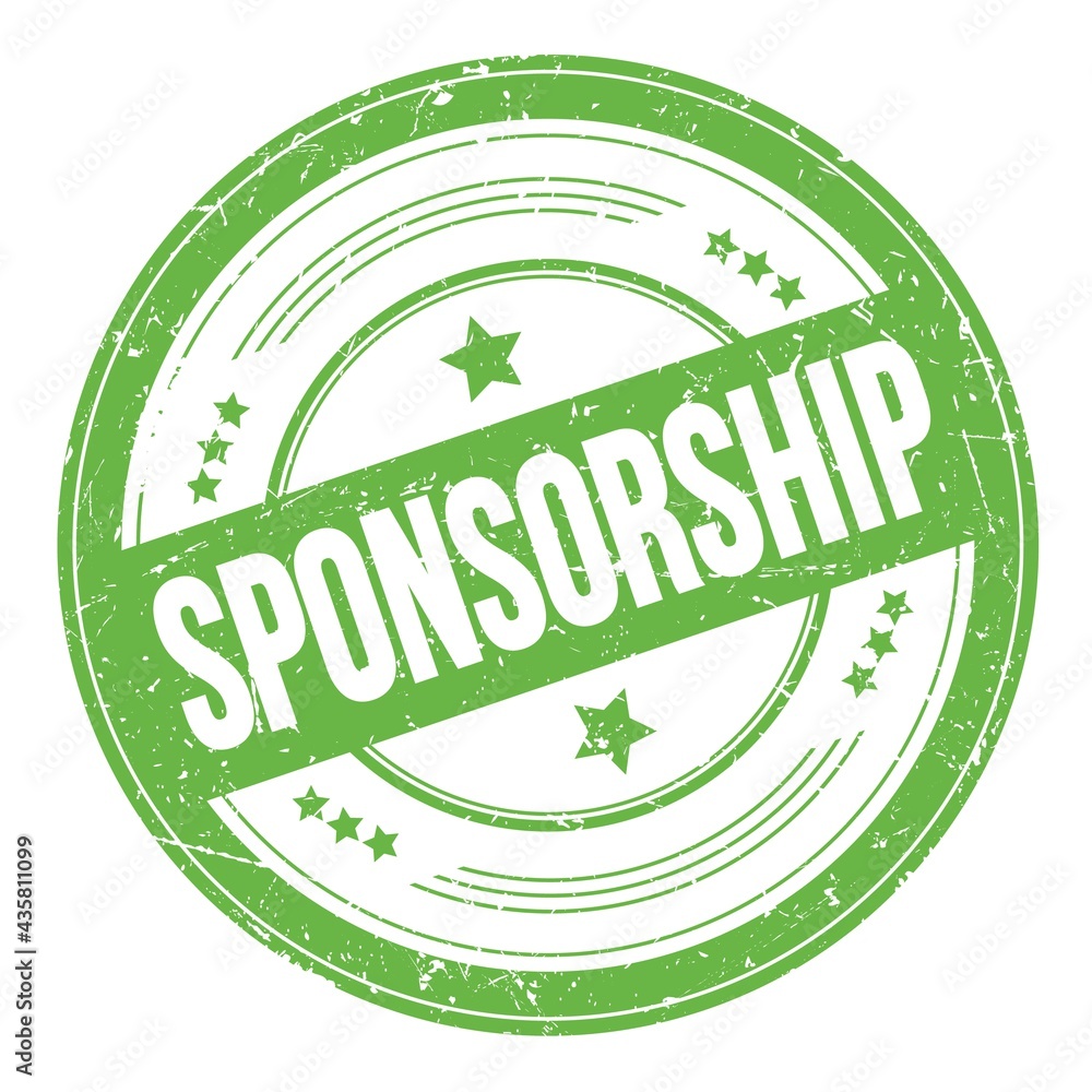 SPONSORSHIP text on green round grungy stamp. SPONSORSHIP text on green round grungy stamp.