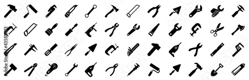 Instrument icons set. Construction tool icon collection – vector
