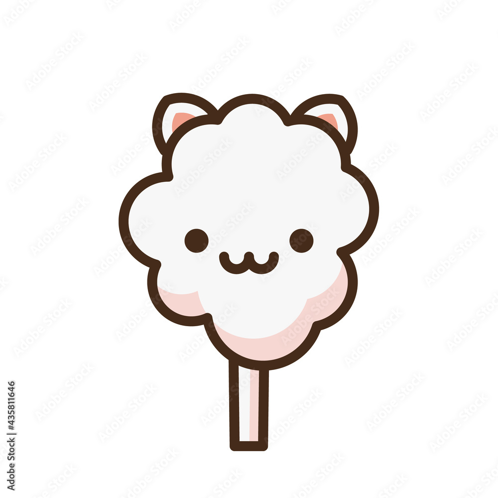Obraz premium Cotton candy emoji vector character.