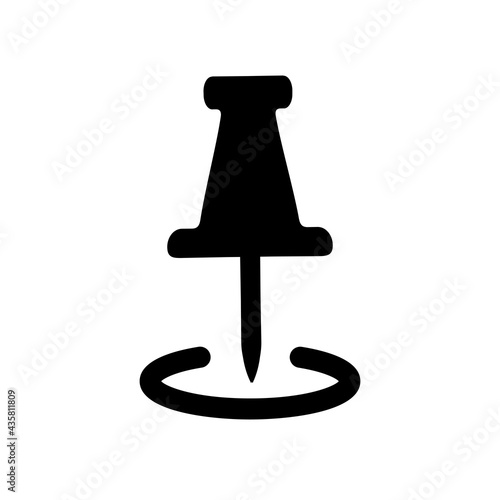 Push pin icon for web site, page and mobile app design element. Push pin pinned sign – stock vector