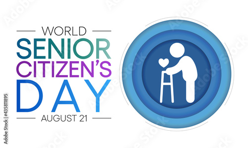 The World Senior Citizen's Day is observed on August 21 each year. The day is known to increase awareness of the factors and issues that affect older adults, such as age deterioration. Vector art